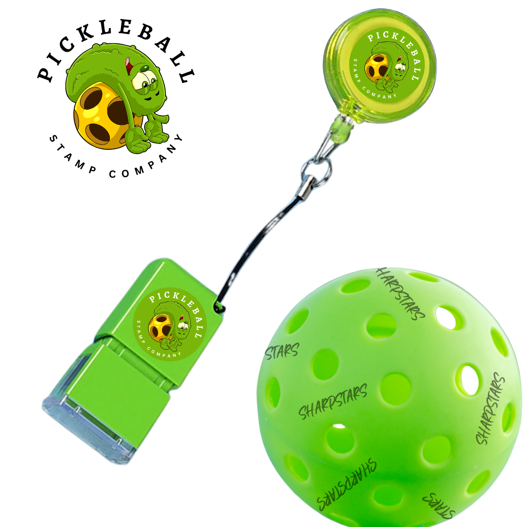 Permanent Self Inking Pickleball Ball Stamp - Rectangle