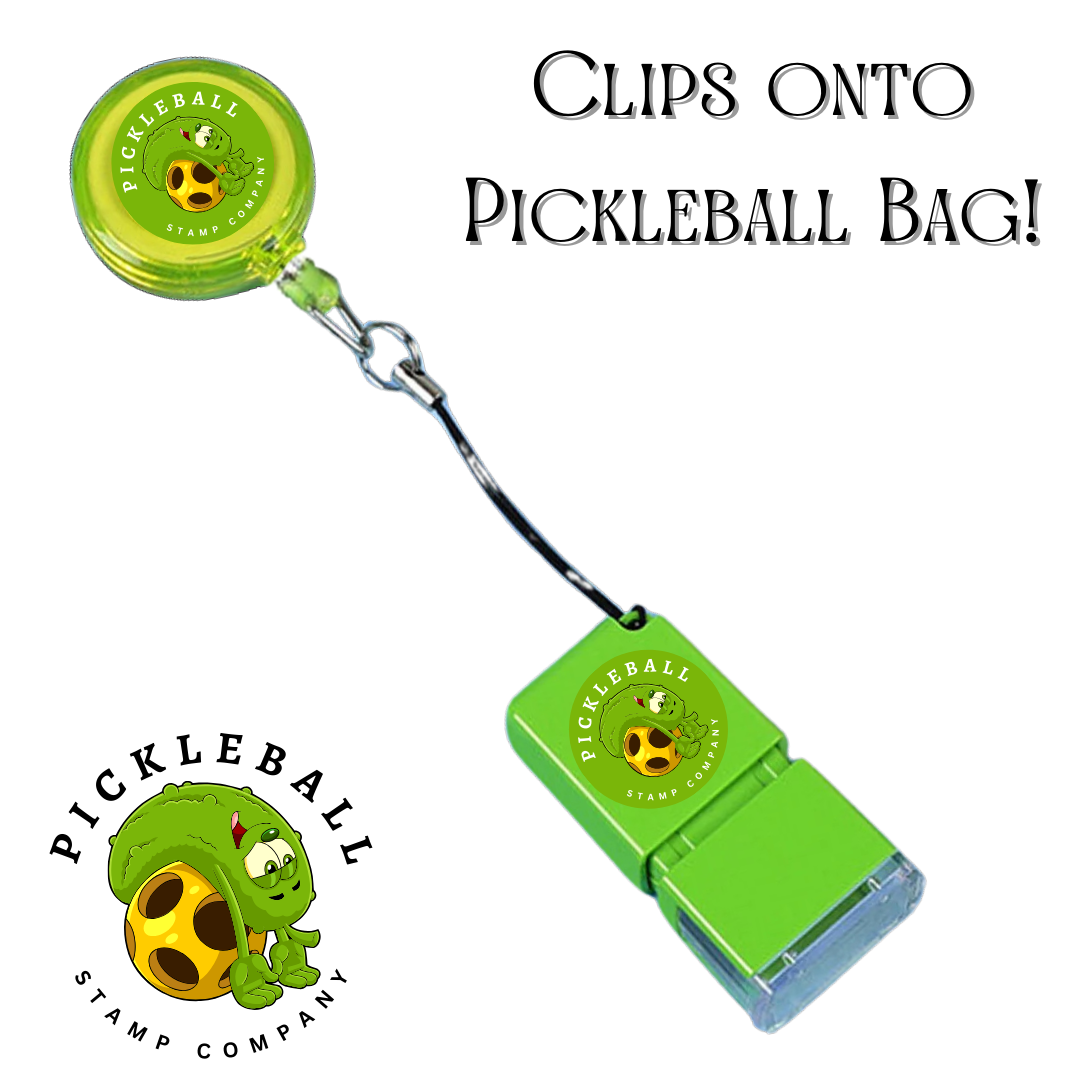 Permanent Self Inking Pickleball Ball Stamp - Rectangle