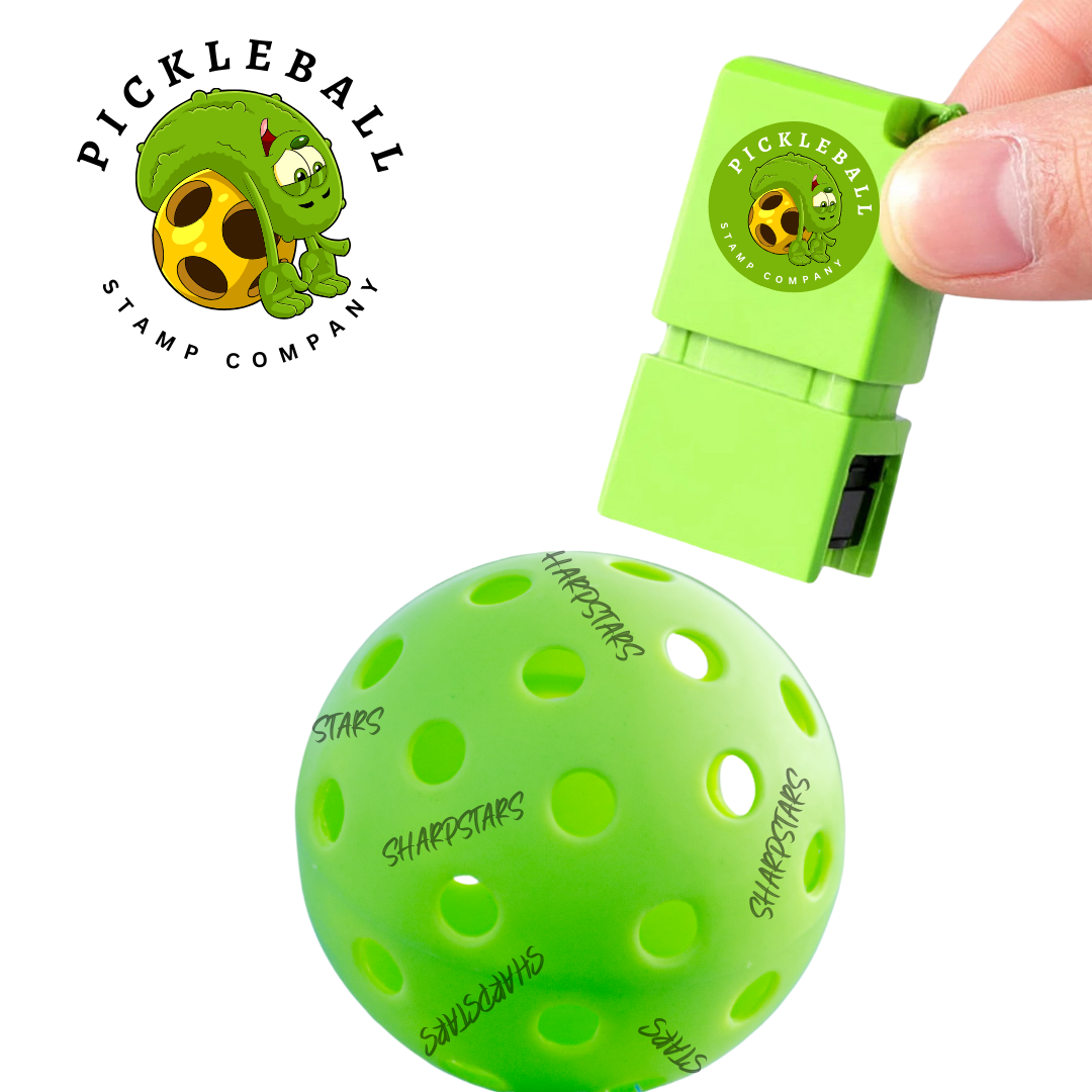 Permanent Self Inking Pickleball Ball Stamp - Rectangle