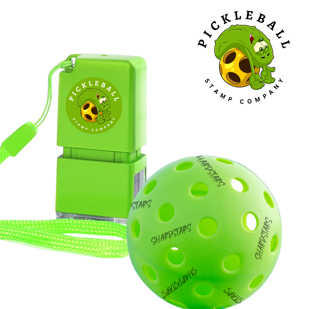 Permanent Self Inking Pickleball Ball Stamp - Rectangle